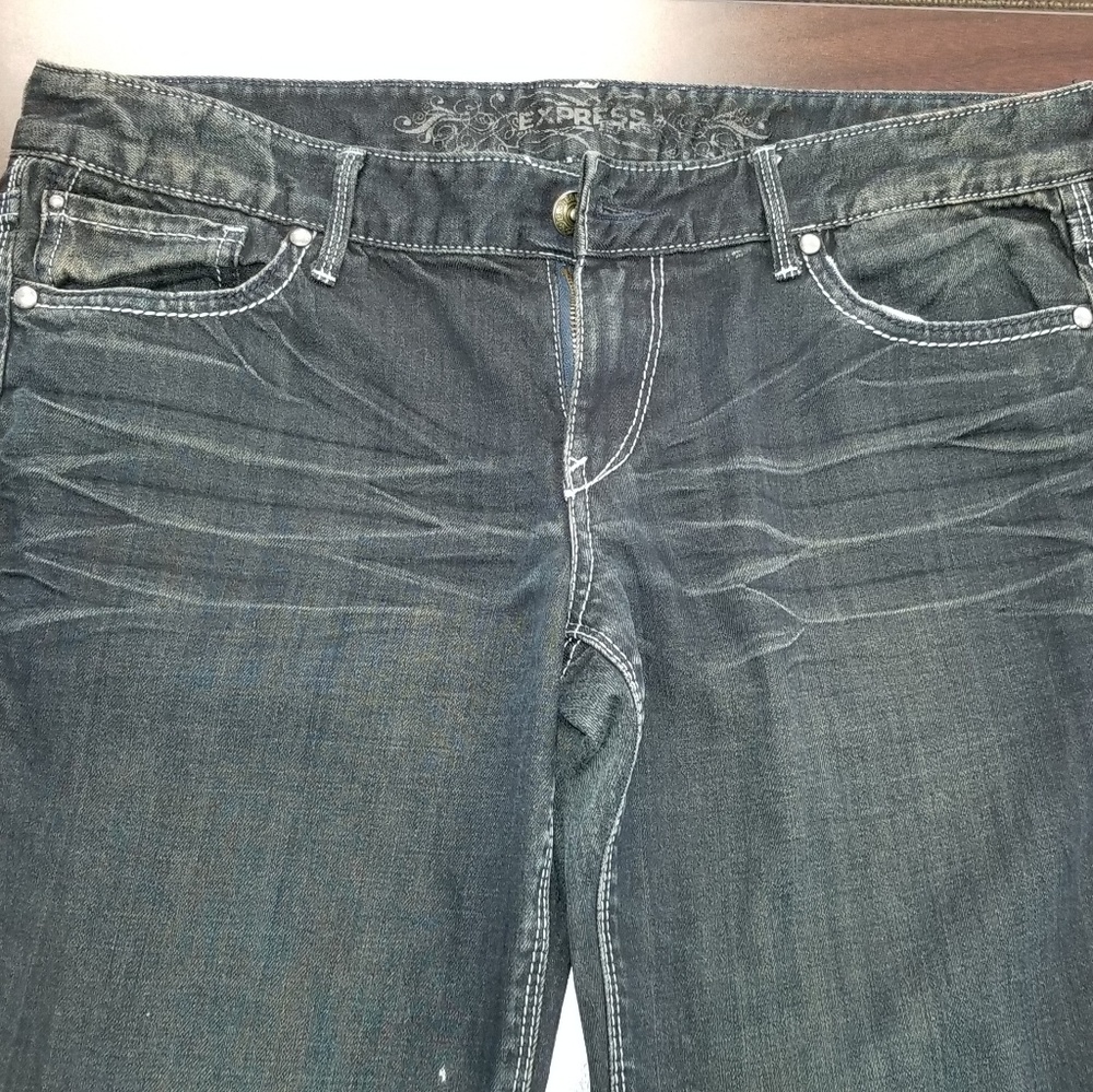 Express Dark Wash Boot Cut Jeans 10s